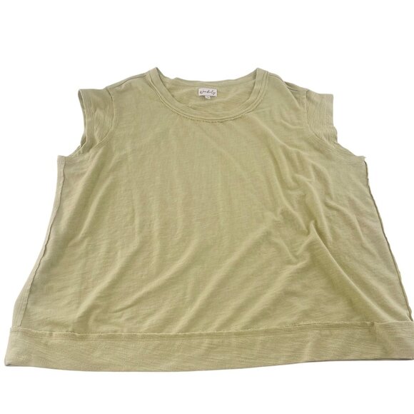 Wonderly Sleeveless Top 1X Light Green 70% Cotton 30% Linen Made In India - Picture 1 of 5